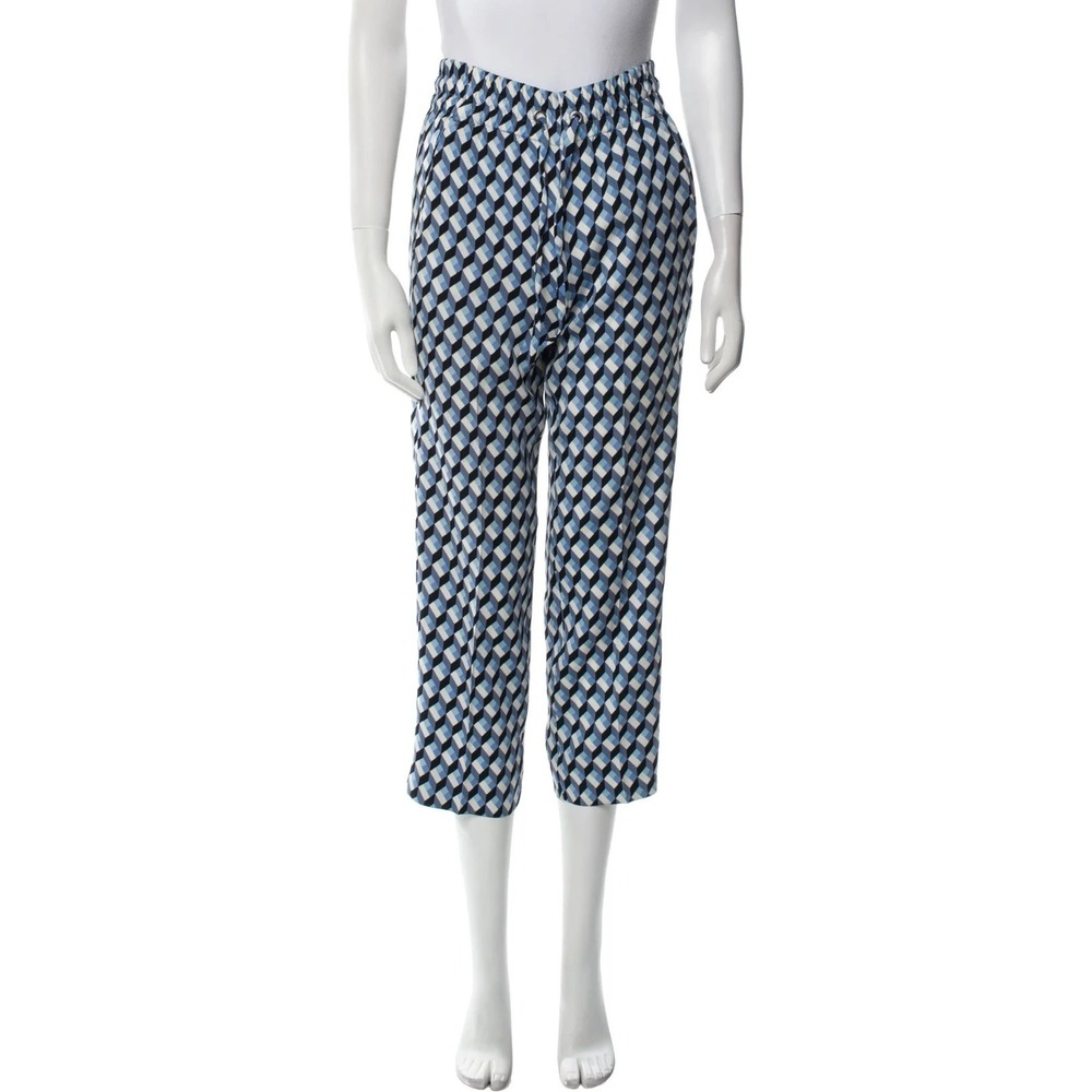 Diane Von Furstenberg Womens Pants Small Geometric Silk Viscose Loungewear